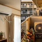 夕方になるとエアコンの効きが悪くなる原因である室外機への直射日光と放熱不良のイメージ