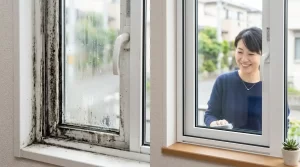 窓枠の結露カビのビフォーアフターと内窓リフォームによる根本対策